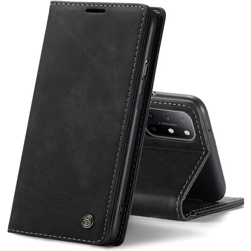 Coque Cuir Pour Oneplus 8 T Protection Housse En Cuir Pu Portefeuille Fermeture Magnétique Fentes Pour Cartes Fonction De Support. Noir