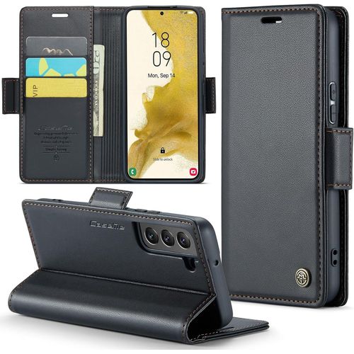 Coque Pour Samsung Galaxy S22 Plus, Rfid Blocage Etui À Rabat Housse En Cuir Pu Portefeuille Porte Cartes , Flip Case Antichoc Étui Pour Samsung S22 Plus Noir