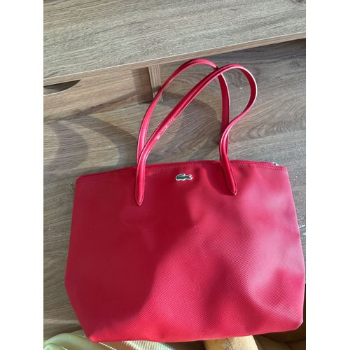 sac de taille moyenne lacoste rouge