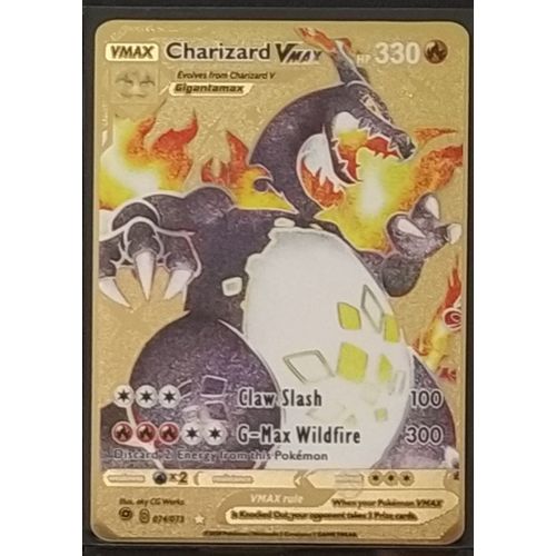 Carte Metal Pokemon Charizard Vmax Fanmande