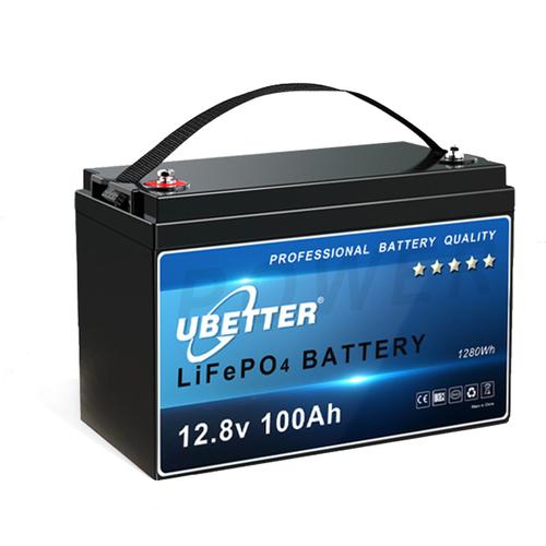 Lithium Battery Lifepo4 Ubetrer 12,8v 100ah Mini 9,8kg Lithium Fer Phosphate Pour Panneaux Solvents, Camping-Cars Et Bateaux
