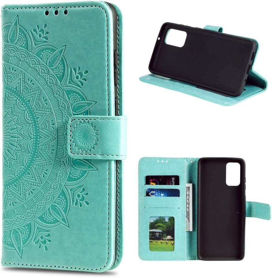 Housse Téléphone Portable Pour Huawei P Smart 2021 - Étui Housse Avec Compartiment Pour Carte P Smart 2021 Cover - Protection À Rabat Motif Mandala Vert