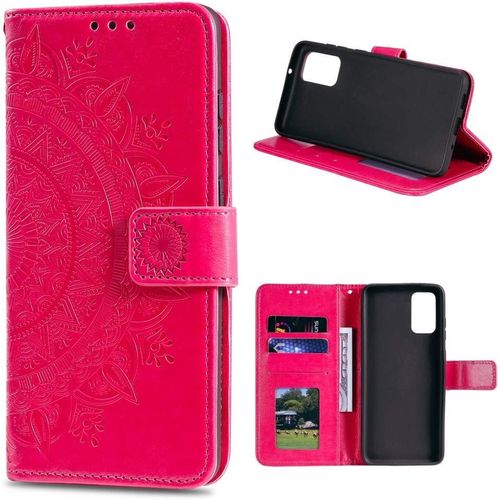 Housse Téléphone Portable Pour Huawei P Smart 2021 - Étui Housse Avec Compartiment Pour Carte P Smart 2021 Cover - Protection À Rabat Motif Mandala Rose