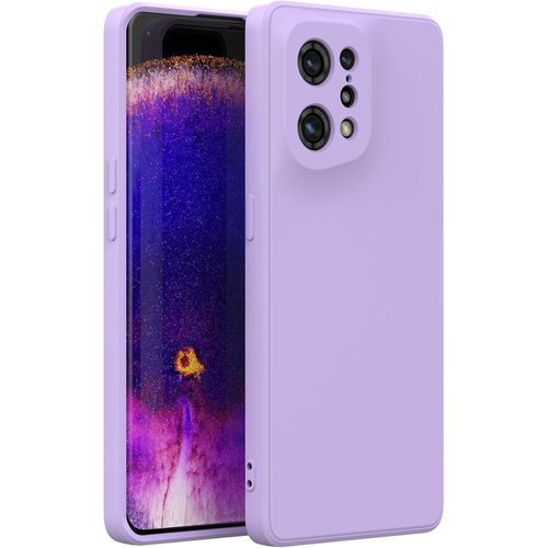 Coque Oppo Find X5 5g Pas Pour X5 Pro Avec Protection Caméra, Couche Intérieure Douce, Etui Housse Tpu Mince Souple Anti Rayures Antichoc Case Pour Find X5, Lilas