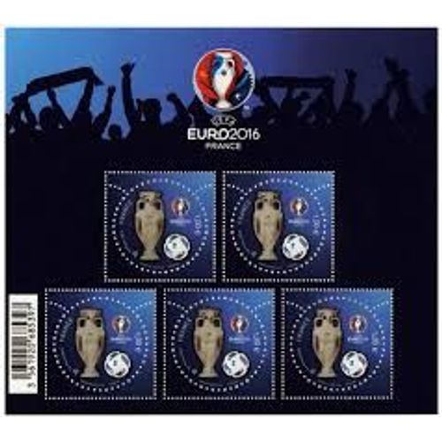Sport : Championnat D'europe U.E.F.A. De Football Papier Gaufré Bloc Feuillet 137 Année 2016 N° 5039 Yvert Et Tellier Luxe