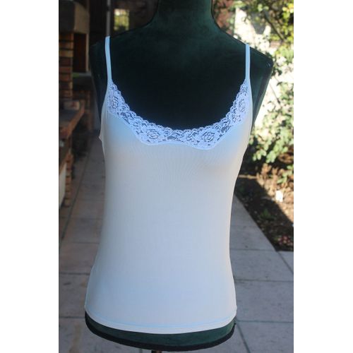Débardeur Vert Bleu Ciel Avec Petite Dentelle Dvt.Taille Étiquetèe:40.