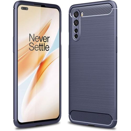 Coque Oneplus Nord, Coque Oneplus 8 Nord, Coque Oneplus Z, Carbon Fiber Texture Design Cover Anti-Scratch Shock Absorption Case For Oneplus Nord 2020 Blue