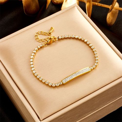 Xiyanike Sion L-Bracelet Rectangulaire En Acier Inoxydable Pour Femme, Pendentif, Blanc, Accessoires, Bijoux Exquis, Cadeau De Ix