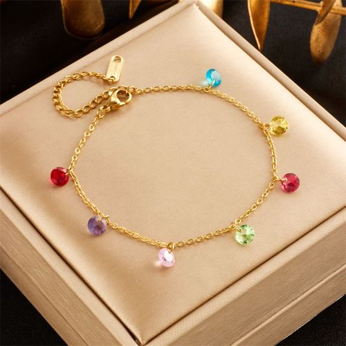 Xiyanike-Bracelet Doré Sion L En Acier Inoxydable Pour Femme, Accessoires Pendentif Colorés, Bijoux Cadeaux, Nouveauté