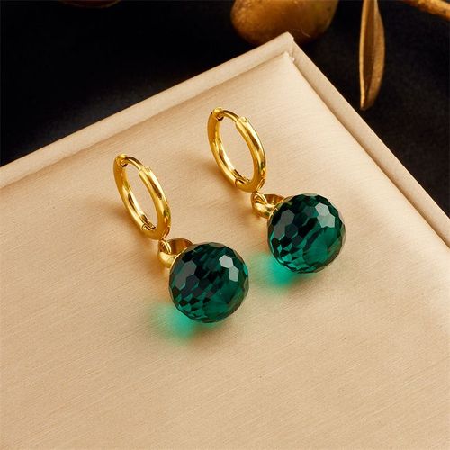 Xiyanike-Boucle D'oreille Dorée En Acier Inoxydable Pour Femme, Couleur Bonbon Bleu Et Vert, Accessoires Pendentif, Bijoux Cadeau Exquis, Sion L