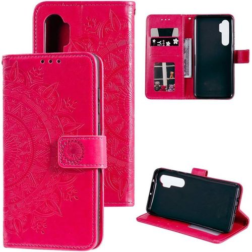 Housse Téléphone Portable Pour Xiaomi Mi Note 10 Lite Étui Housse Avec Compartiment Pour Carte Note 10 Lite Cover Protection À Rabat Motif Mandala Rose
