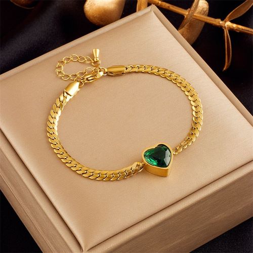 Xiyanike-Bracelet En Acier Inoxydable Sion L Pour Femme, Accessoires Pendentif Coeur, Bijoux De Noël, Breloque, Blanc, Vert