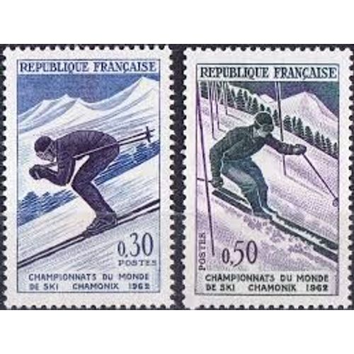 Sport : Championnats Du Monde De Ski À Chamonix La Paire Année 1962 N° 1326 1327 Yvert Et Tellier Luxe