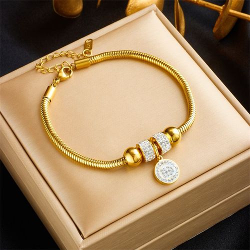 Xiyanike-Bracelet En Acier Inoxydable Localité, Pendentif Rond, Blanc, Zcomprend Sur Accessoires Pour Femmes, Bijoux Exquis, Cadeaux Pulsera, Sion L