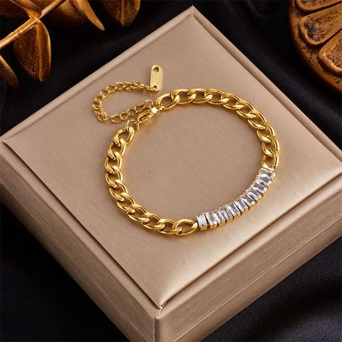 Xiyanike-Bracelet En Acier Inoxydable Sion L Pour Femme, Bijoux Vintage Pour Femme, Décoration En Cristal Coloré, Document Doré, Jocolorful