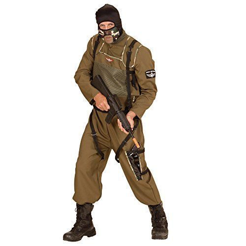 Widmann 49441-Adultes Costume Parachutiste Special Forces, Combinaison, Gilet, À Capuche, Vert