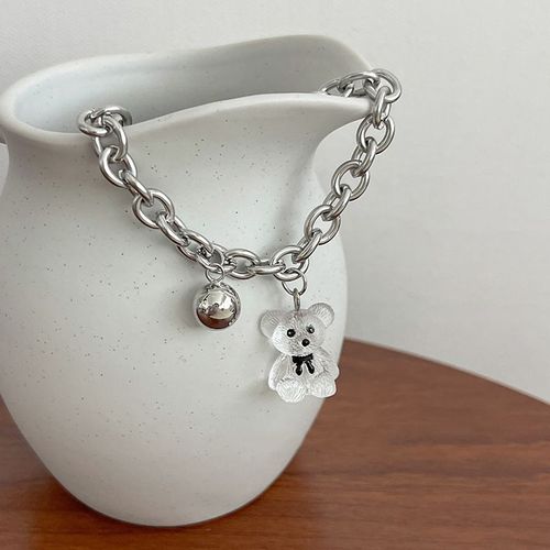 Bracelet De Chaîne D'ours En Trois Dimensions Transparent Doux Et Mignon Pour Les Filles Hip-Hop Personnalité Dessin Animé Animaux Bijoux Accessoires Cadeau D'anniversaire