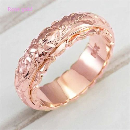 Glamour Déclaration Femmes Rose Sculpture Motif Bague De Mode Plaqué Or Fleur Anneaux De Mariage Bijoux De Fiançailles Accessoires De Mariage Cadeaux D'anniversaire