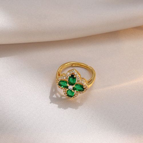 Ensemble De Bijoux En Cristal Émeraude Pour Femme, Collier Everver, Boucles D'oreilles, Bague Porte-Bonheur, Fête De Banquet, Cadeau De Mode, 4 Pièces Par Ensemble