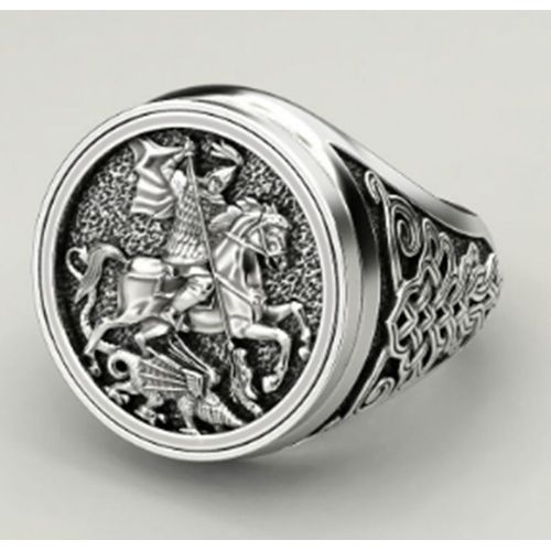 Mode Revenu Rond Soldat Romain Dragon Anneau Pour Hommes Personnalité Vintage Chevalier Équitation Anneau Charme Adolescent Bijoux Accessoires Cadeau