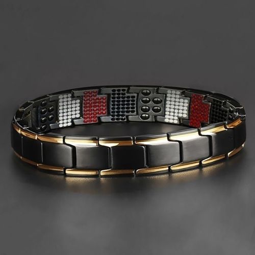 Mode Hip Hop Noir Chaîne Aimant Cuivre Bracelet Pour Hommes Charme Hommes Pierre Naturelle Magnétique Hommes Bracelet Accessoires Hommes Cadeaux