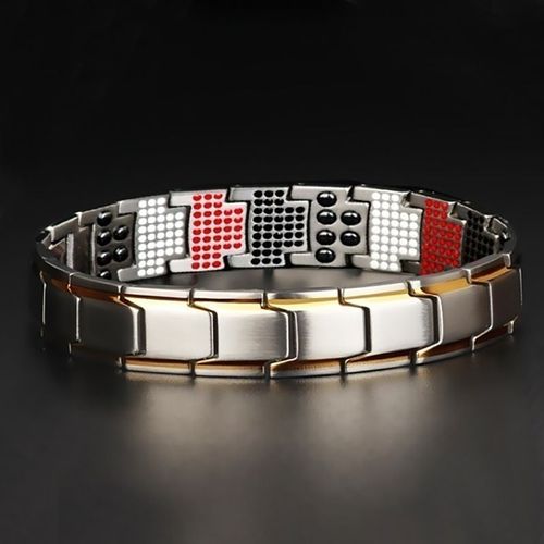 Mode Hip Hop Noir Chaîne Aimant Cuivre Bracelet Pour Hommes Charme Hommes Pierre Naturelle Magnétique Hommes Bracelet Accessoires Hommes Cadeaux