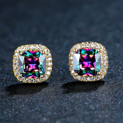 Bijoux Femme Luxe Boucles D'oreilles Pendantes En Zircon Pour Femmes 3 Styles À Quatre Griffes Carrées Strass Naturels Mode Coréenne 2022 Boucle Oreille Femme Piercing Oreille Cadeau De Fête Des Mères