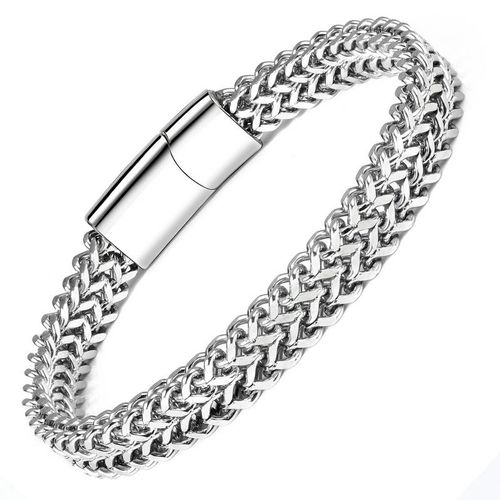 Exquise Mode Double Quille Titane Bracelet En Acier Pour Hommes Hip Hop Personnalité Chaîne Punk Bracelet Bijoux Anniversaire Cadeau Pour Petit Ami