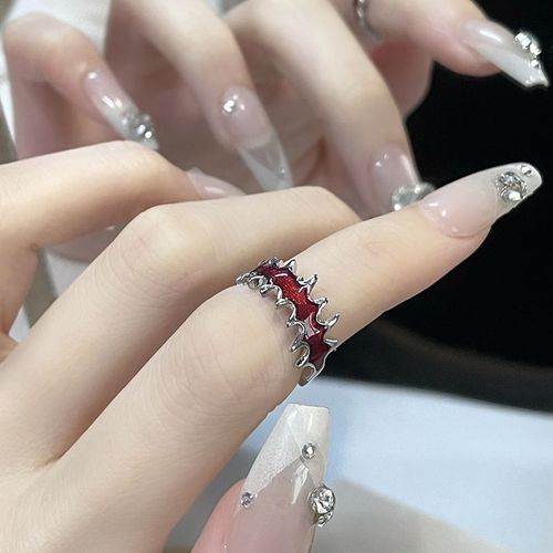 Bague Démon Épine Rouge Pour Couples, Robe De Soirée Hip Hop Gothique, Accessoires De Bijoux Rétro, Harajuku, Offre Spéciale