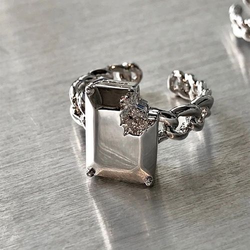 Bague En Pierre Précieuse En Métal Cassé Pour Femme, Croix Sur Le C¿Ur, Bague Ouverte Punk, Rose, Bijoux À La Mode, Tendance Pour Egirl, Y2k, 2022