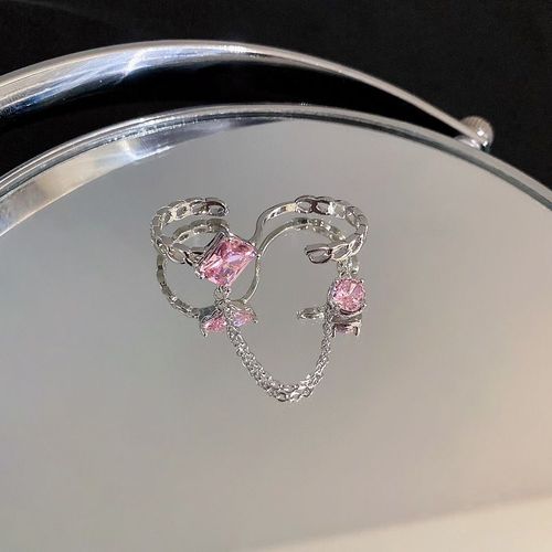 Bague En Argent Rose Avec Fleur Cz Pour Femme, Document Mignon, Doigt Anel Aneis, Bijoux De Fiançailles De Mariage Purs