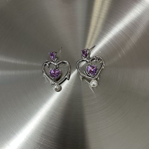 Boucles D'oreilles En Métal Pour Femmes, Style Gothique, Vintage, Rose, Amour, Coeur, Ajouré, Egirl Bff, Fête Tendance, Accessoires Bijoux Esthétiques