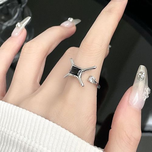 Bague Hip Hop En Métal Léger Pour Hommes Et Femmes, Bijoux De Fête En Boîte De Nuit, Cadeau De Personnalité, Étoile De Croix, Tendance Coréenne, Mode De Luxe, Nouveau