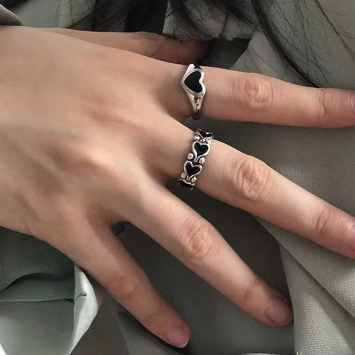 Bague Ouverte Grande Croix Noire Vintage Pour Hommes Et Femmes, Bijoux De Fête, Bague En Métal Chimgothic, Document, 1 Pièce