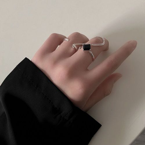 Bague Ouverte Grande Croix Noire Vintage Pour Hommes Et Femmes, Bijoux De Fête, Bague En Métal Chimgothic, Document, 1 Pièce
