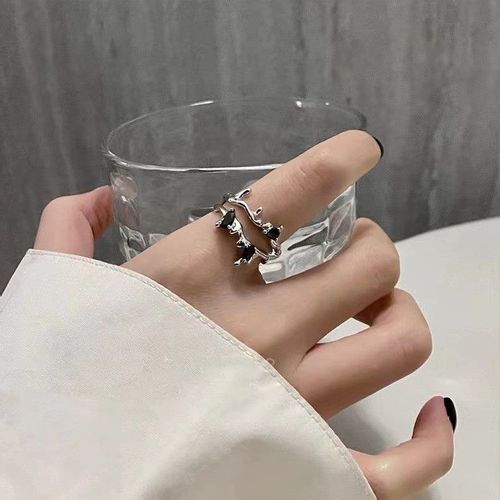 Bague Ouverte Grande Croix Noire Vintage Pour Hommes Et Femmes, Bijoux De Fête, Bague En Métal Chimgothic, Document, 1 Pièce