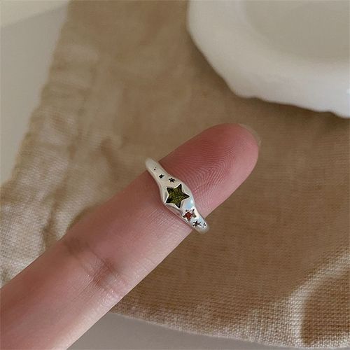 Bague En Pierre Naturelle Colorée Y2k Pour Femme Et Fille, Anneau Géométrique Irrégulier, Opale, C¿Ur, Bijoux, Cadeau De Ixde Mariage