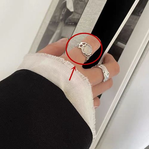 Bague En Opale Irrégulière En Métal Argenté Vintage Pour Hommes Et Femmes, Ouverture De Couple, Bijoux Esthétiques Y2k, Livraison Gratuite