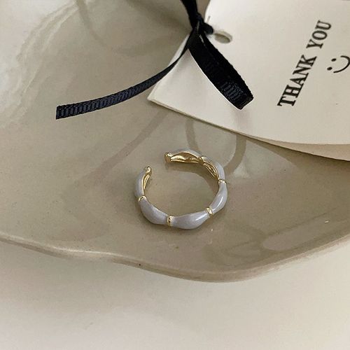 Bague Goutte D'huile De Coeur Blanc Pour Femme, Irrégulier, Pas De Décoloration, Acier Inoxydable, Nouvelle Collection De Bijoux Ouverts Pour Fille