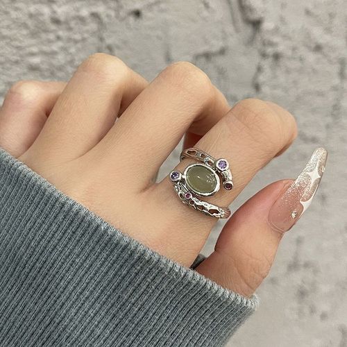 Bague Creuse En Pierre Rouge Pour Femme, Pierre Précieuse Irrégulière, Liquide Esthétique, Accessoires De Bijoux Vintage Pour Fille
