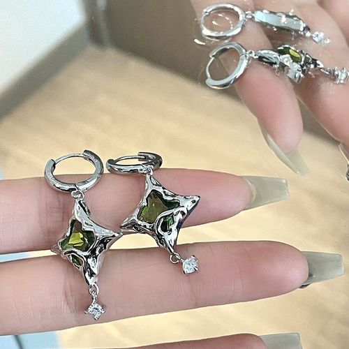Boucles D'oreilles En Résine Jostar Pour Femmes Et Filles, Bijoux Y2k, Coeur Irrégulier, Lave Papillon, Possède Métal, Vert, Rose, Nouveau, Ins, 2023