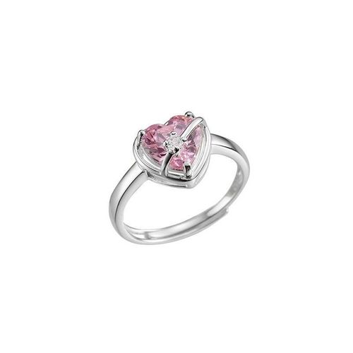 Bague En Cristal Rose Avec C¿Ur Irrégulier Pour Femme, Bague Ouverte Créative Avec Opale Bleue, Bijoux Y2k Géométriques Brillants