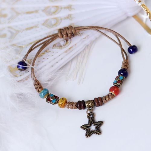 National Wind Dominoring Prairie Wenci- Bracelets En Céramique Pour Femmes, Glaçure À Haute Température, Bibelots Faits À La Main, Mode