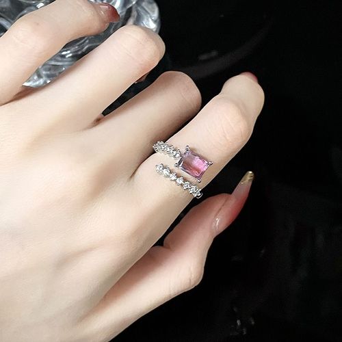 Bagues En Cristal Y2k Des Années 90 Pour Femmes, Bijoux En Métal, Breloques Vintage En Forme De C¿Ur, Rose