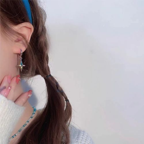 Boucles D'oreilles Pendantes À Long Pompon Rose Pour Femme, Pendentif Coeur D'amour, Étoile Et Papillon, Bijoux Y2k Pour Fille Cool, Esthétique Des Années 2000