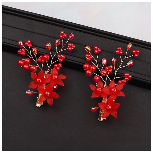 Pinces À Cheveux Latérales Douces Pour Femmes, Fleur Blanche, Épingles À Cheveux Frontales Avec Perles Pour Mariées, Fête De Banquet De Mariage, Eig88 