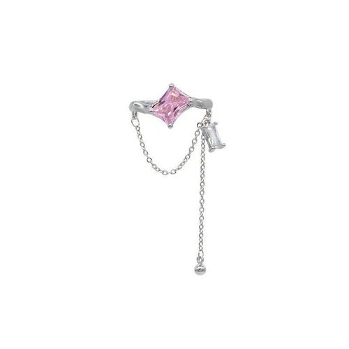 Bague En Cristal Rose Avec C¿Ur Irrégulier Pour Femme, Bague Ouverte Créative Avec Opale Bleue, Bijoux Y2k Géométriques Brillants