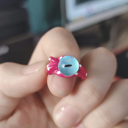 Bague Punk Yeux De Chat Pour Femme, Bague Monstre Vert Mignon, Deux Documents Doux, Bague De Couple Ouverte, Accessoires De Doigt De Fête, Mode