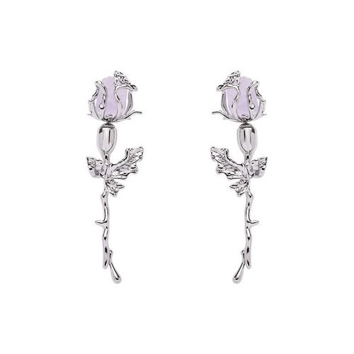 Boucles D'oreilles Punk En Argent 2023 Pour Femmes Et Filles, Métal, Barbelé, Fleur De Rose, Pierre Naturelle, Goutte, Géométrique, Fête, Bijoux, Nouveau, 925