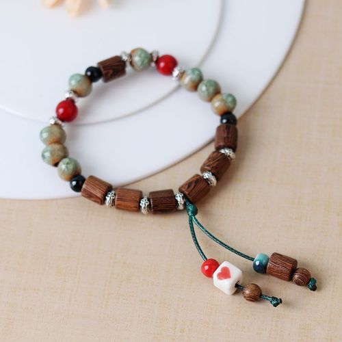 Bracelet National De Coude De Vent, Perles En Céramique, Ulfaite À La Main, Bijoux De Ficelle De Main De Porcelaine, Couples Et Amis, Vente En Gros, Nouveau, 2023